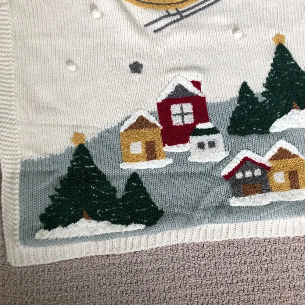 Pottery Barn Kids Baby Blanket Fleece Knit Christmas Holiday Santa Fuzzy